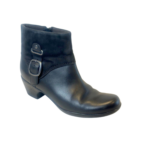 Clarks Ingalls Nile Boots Ankle Black Tige De Cuir Women’s Size 8M - Picture 1 of 7